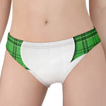 Green Shamrock Tartan Print Women's Panties