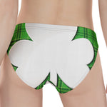 Green Shamrock Tartan Print Women's Panties