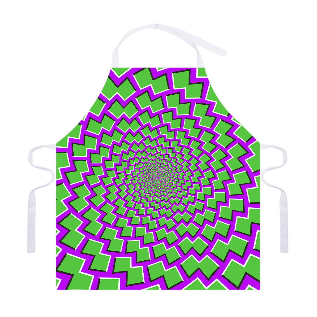 Green Shapes Moving Optical Illusion Adjustable Apron