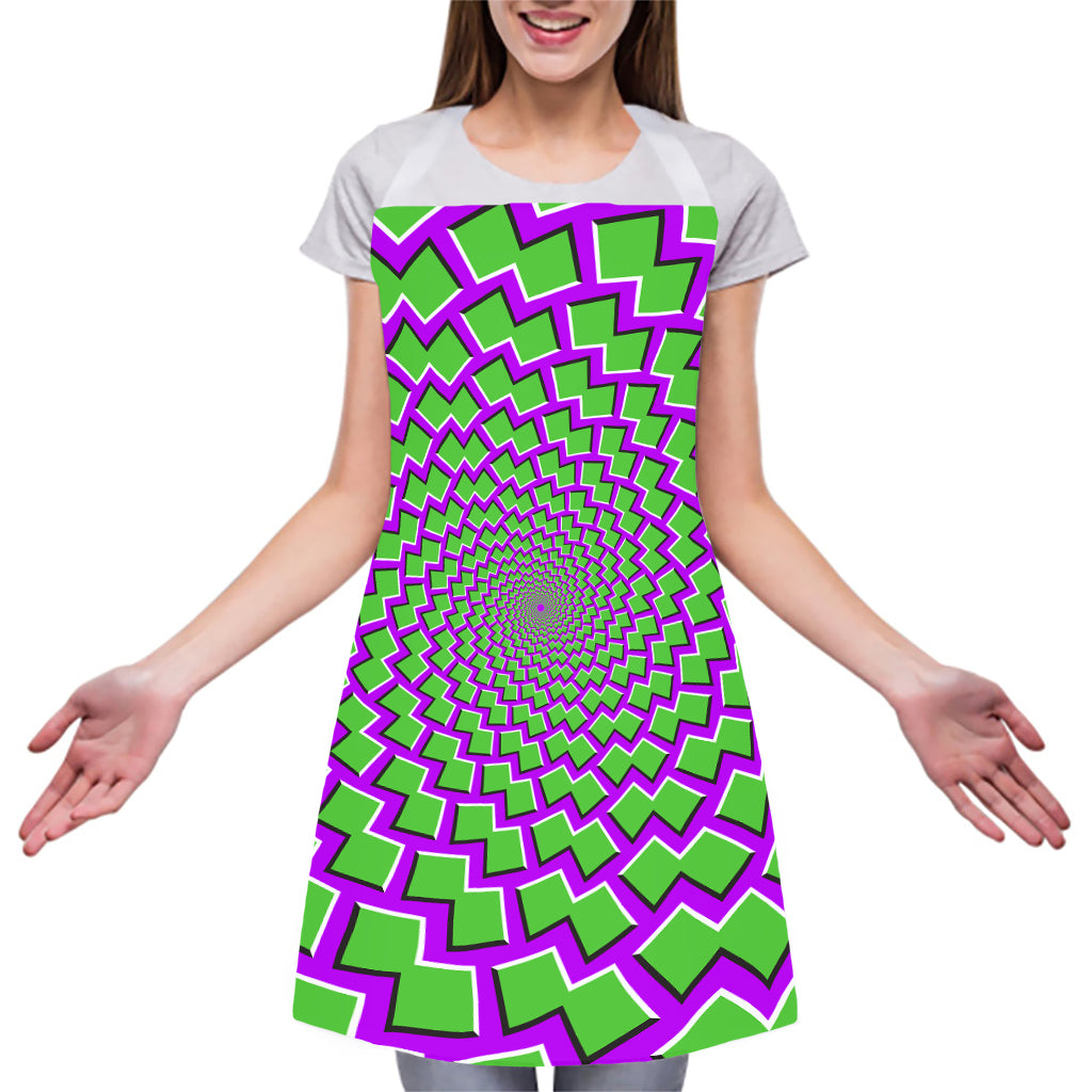 Green Shapes Moving Optical Illusion Adjustable Apron