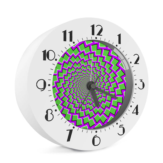 Green Shapes Moving Optical Illusion Alarm Clock