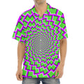 Green Shapes Moving Optical Illusion Aloha Shirt