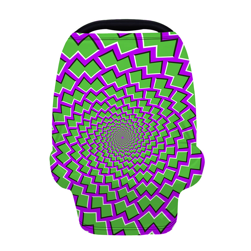 Green Shapes Moving Optical Illusion Baby Seat Cover