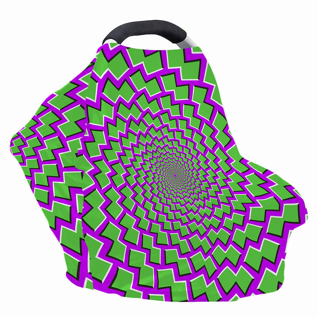 Green Shapes Moving Optical Illusion Baby Seat Cover