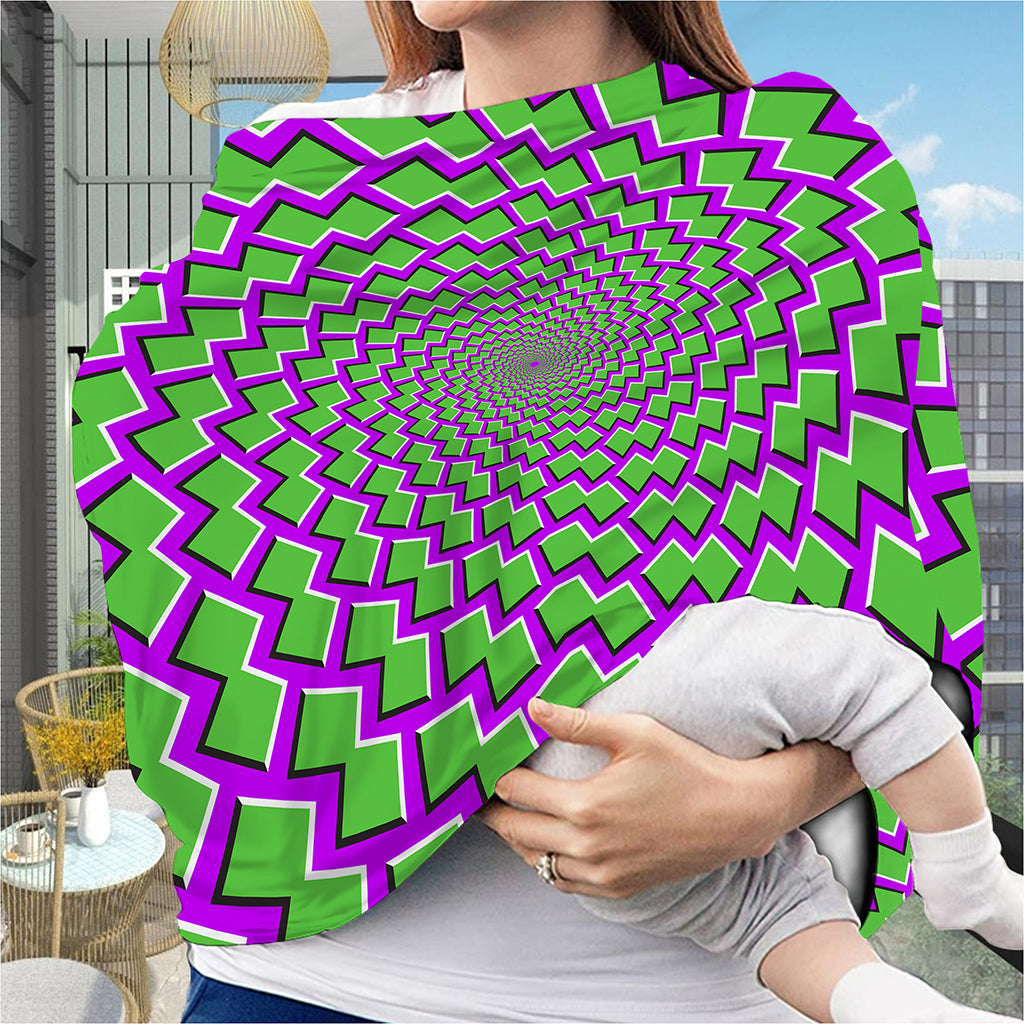Green Shapes Moving Optical Illusion Baby Seat Cover