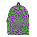 Green Shapes Moving Optical Illusion School Backpack