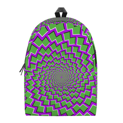 Green Shapes Moving Optical Illusion Backpack