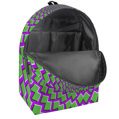 Green Shapes Moving Optical Illusion Backpack