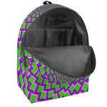 Green Shapes Moving Optical Illusion Backpack