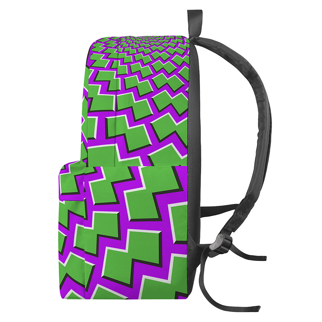 Green Shapes Moving Optical Illusion Backpack