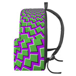 Green Shapes Moving Optical Illusion Backpack