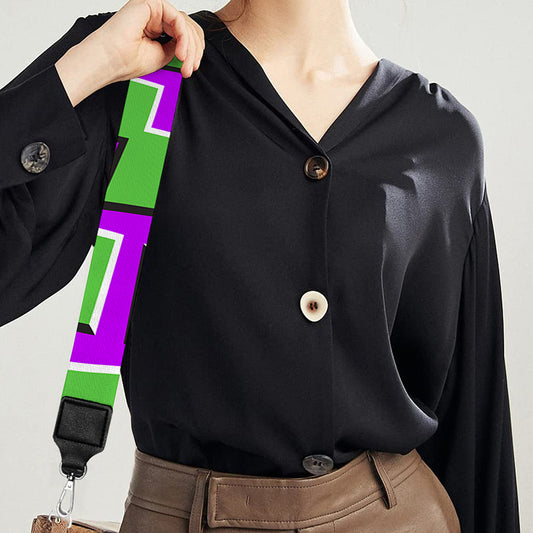 Green Shapes Moving Optical Illusion Bag Strap