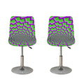 Green Shapes Moving Optical Illusion Bar Stool Covers