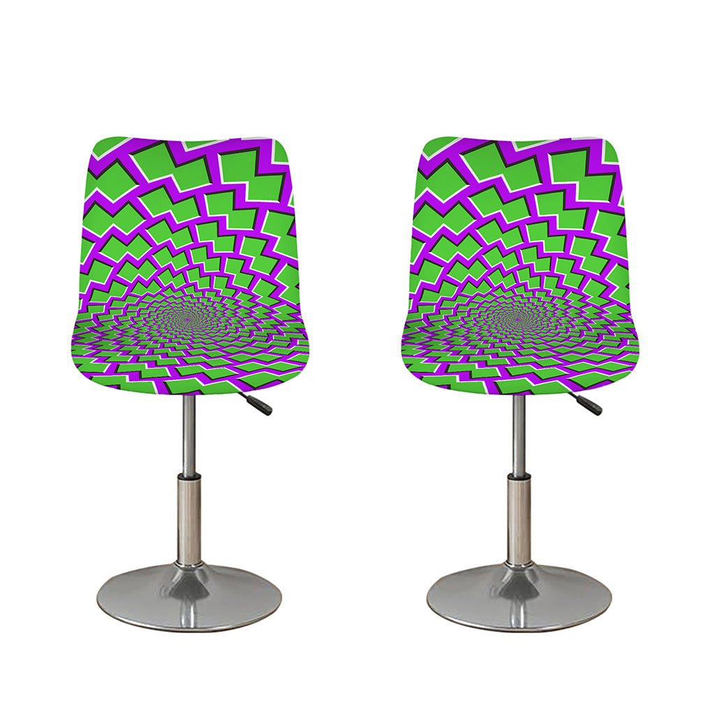 Green Shapes Moving Optical Illusion Bar Stool Covers