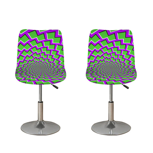Green Shapes Moving Optical Illusion Bar Stool Covers