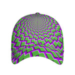 Green Shapes Moving Optical Illusion Baseball Cap