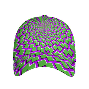 Green Shapes Moving Optical Illusion Baseball Cap