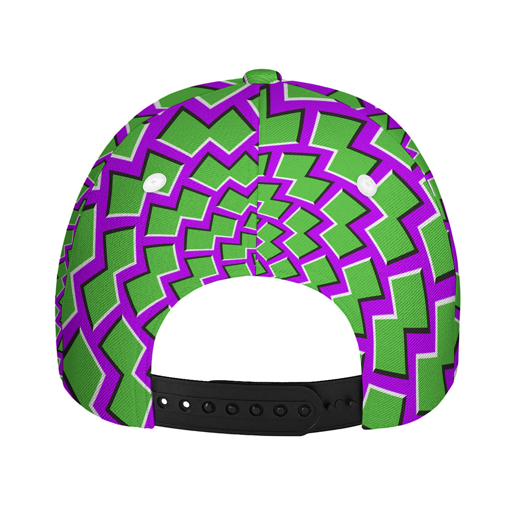 Green Shapes Moving Optical Illusion Baseball Cap