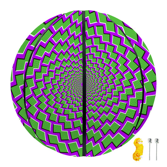 Green Shapes Moving Optical Illusion Basketball