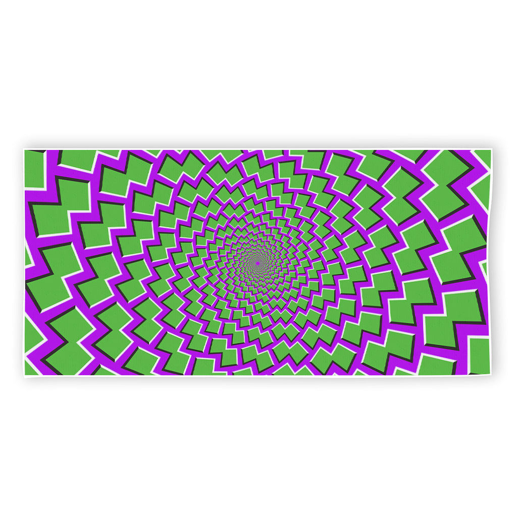 Green Shapes Moving Optical Illusion Beach Towel
