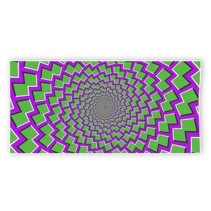 Green Shapes Moving Optical Illusion Beach Towel