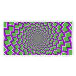 Green Shapes Moving Optical Illusion Beach Towel