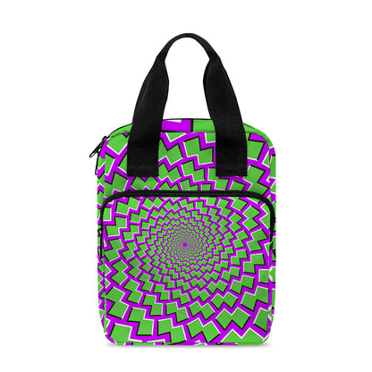 Green Shapes Moving Optical Illusion Bible Tote Bag