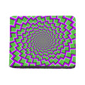 Green Shapes Moving Optical Illusion Bifold Wallet