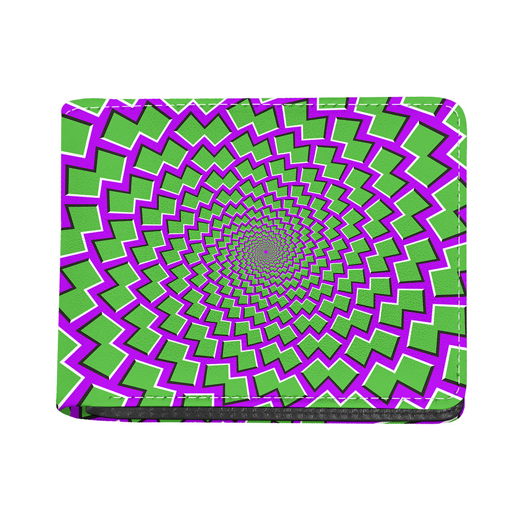Green Shapes Moving Optical Illusion Bifold Wallet