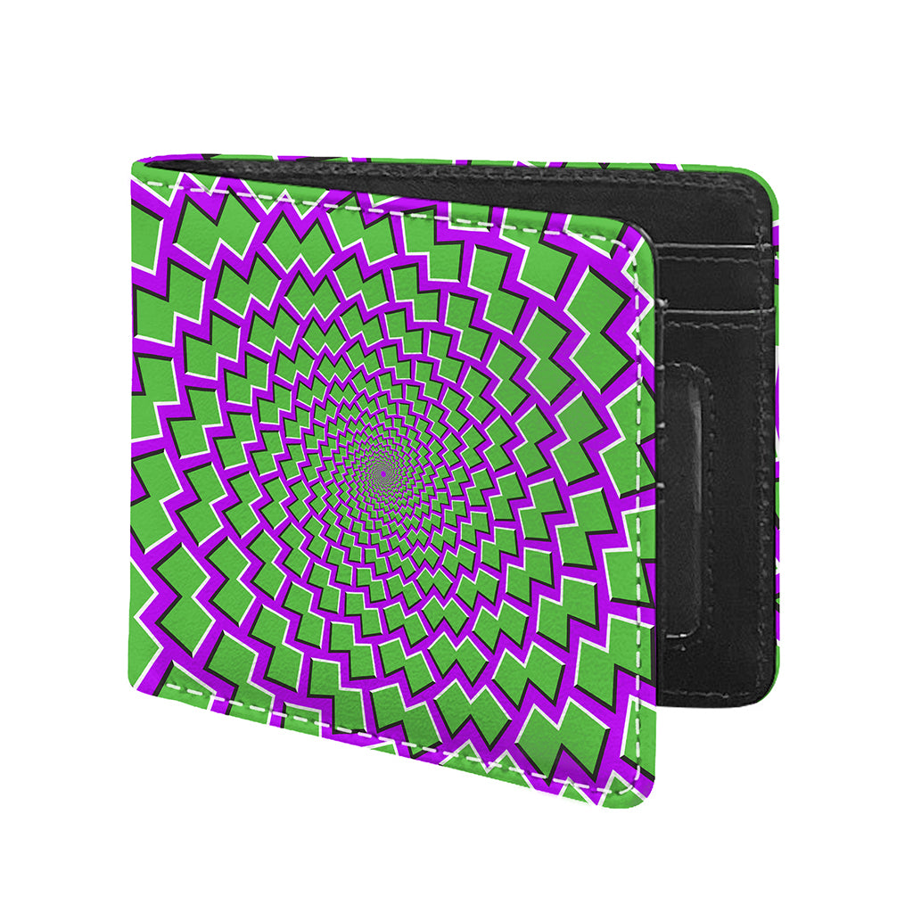 Green Shapes Moving Optical Illusion Bifold Wallet