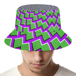 Green Shapes Moving Optical Illusion Bucket Hat