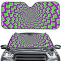 Green Shapes Moving Optical Illusion Car Windshield Sun Shade