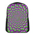 Green Shapes Moving Optical Illusion Casual Backpack