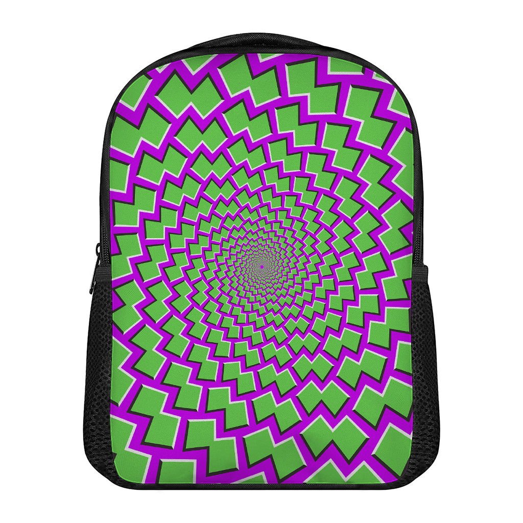 Green Shapes Moving Optical Illusion Casual Backpack