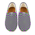 Green Shapes Moving Optical Illusion Casual Shoes