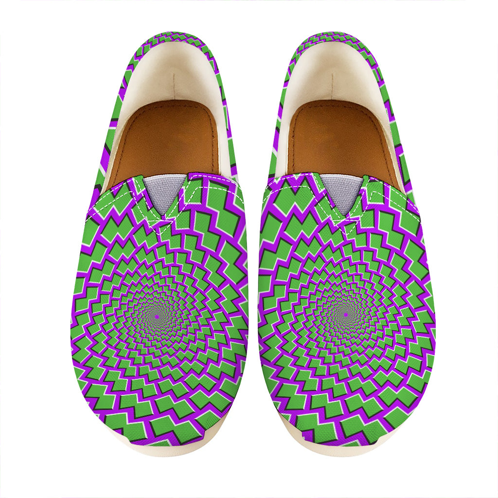 Green Shapes Moving Optical Illusion Casual Shoes