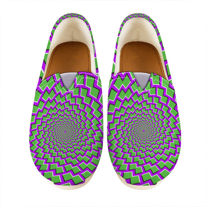 Green Shapes Moving Optical Illusion Casual Shoes