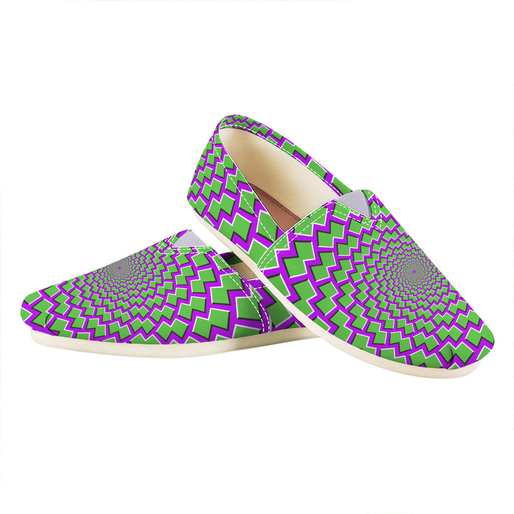 Green Shapes Moving Optical Illusion Casual Shoes