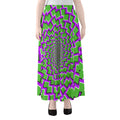 Green Shapes Moving Optical Illusion Chiffon Maxi Skirt