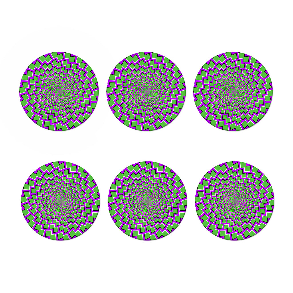 Green Shapes Moving Optical Illusion Coaster Set