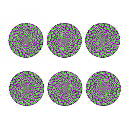 Green Shapes Moving Optical Illusion Coaster Set