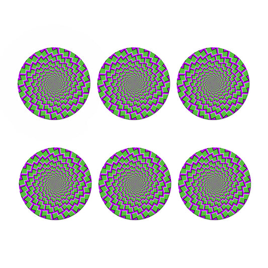 Green Shapes Moving Optical Illusion Coaster Set