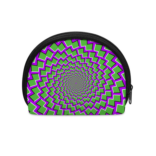 Green Shapes Moving Optical Illusion Coin Purse