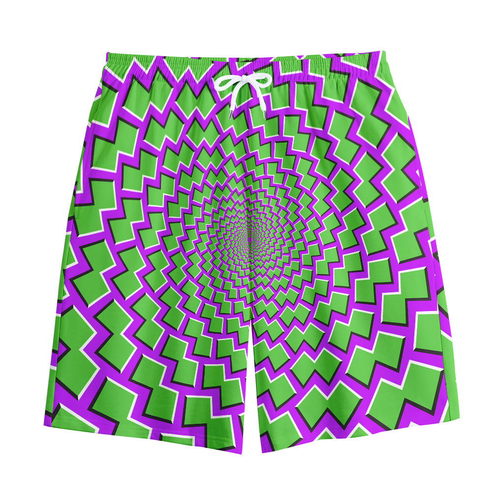 Green Shapes Moving Optical Illusion Cotton Shorts