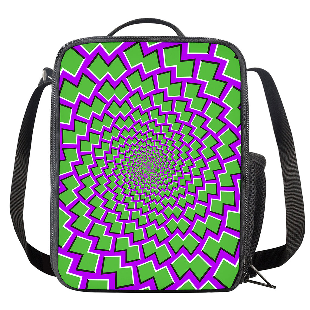 Green Shapes Moving Optical Illusion Crossbody Lunch Bag