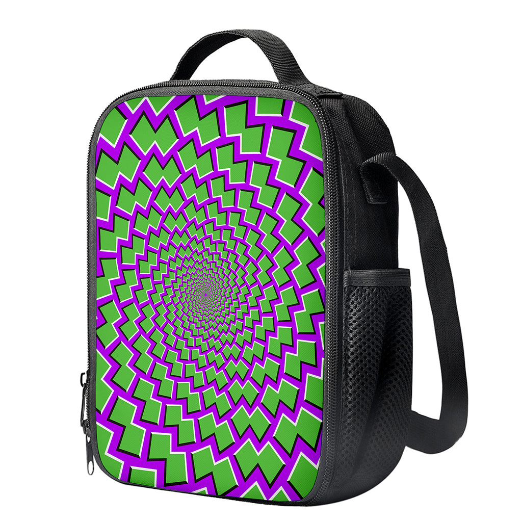 Green Shapes Moving Optical Illusion Crossbody Lunch Bag