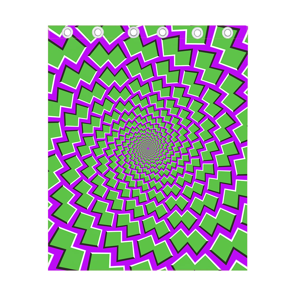 Green Shapes Moving Optical Illusion Curtain