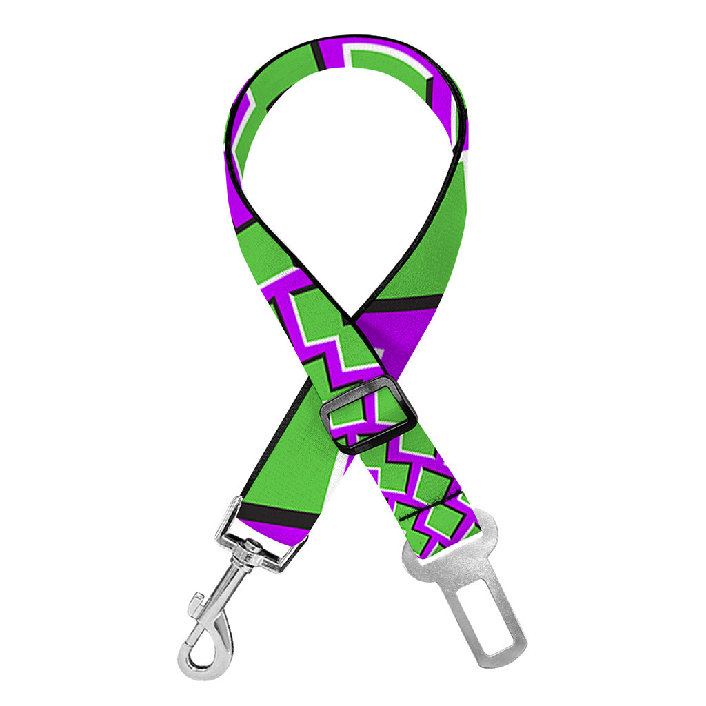 Green Shapes Moving Optical Illusion Dog Seat Belt