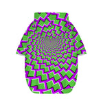 Green Shapes Moving Optical Illusion Dog Zip Up Hoodie
