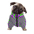 Green Shapes Moving Optical Illusion Dog Zip Up Jacket